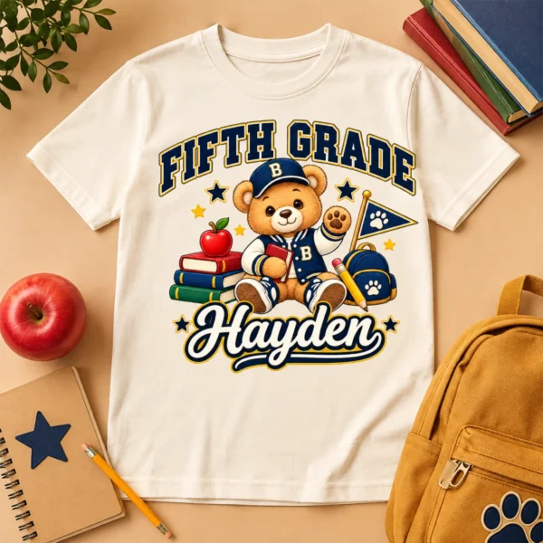 Personalized Back to School Shirt, Toddler or Youth Grade — alternate product mockup personalized back to school shirt t-shirt back view