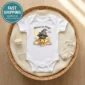 personalized black cat magic baby bodysuit front view
