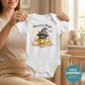 personalized black cat magic baby bodysuit mockup view