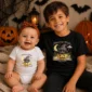 personalized black cat magic baby bodysuit product photo