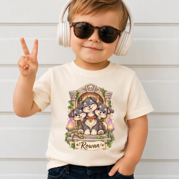 Personalized Cerberus Baby Bodysuit, Mythical Toddler Shirt, Kids Gift — toddler shirt mockup personalized cerberus baby bodysuit product detail