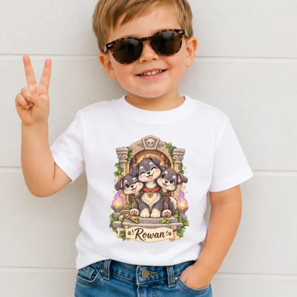 Personalized Cerberus Baby Bodysuit, Mythical Toddler Shirt, Kids Gift — toddler shirt mockup personalized cerberus baby bodysuit product photo