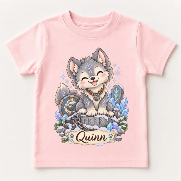 Personalized Fenrir Baby Bodysuit, Norse Myth Toddler Shirt, Kids Gift — toddler shirt mockup personalized fenrir baby bodysuit product photo