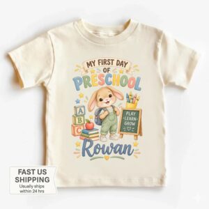 personalized first day of preschool toddler shirt t-shirt back view