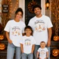 personalized first halloween family matching shirts baby bodysuit close-up detail