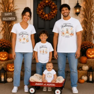 personalized first halloween family matching shirts baby bodysuit product photo