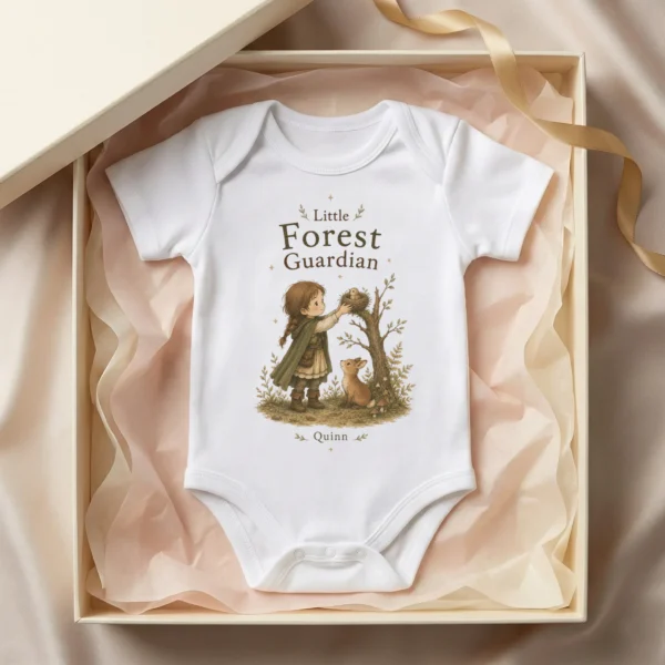 Personalized Forest Guardian Baby Bodysuit for Boy or Girl — baby bodysuit mockup personalized forest guardian baby bodysuit mockup view
