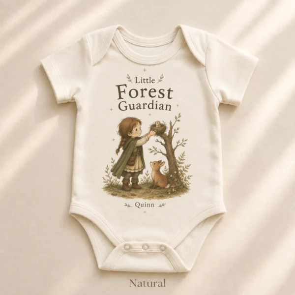 Personalized Forest Guardian Baby Bodysuit for Boy or Girl — alternate product mockup personalized forest guardian baby bodysuit product detail