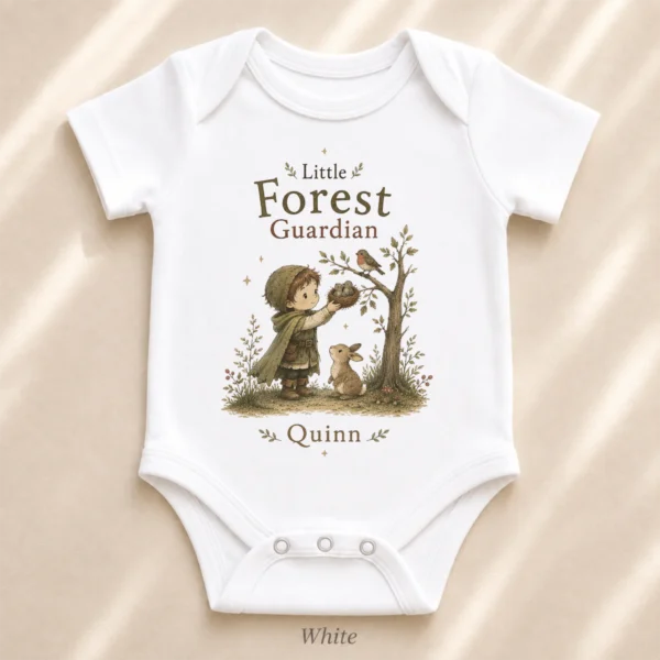 Personalized Forest Guardian Baby Bodysuit for Boy or Girl — alternate product mockup personalized forest guardian baby bodysuit product photo