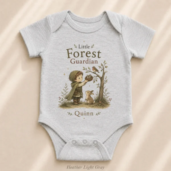 Personalized Forest Guardian Baby Bodysuit for Boy or Girl — alternate product mockup personalized forest guardian baby bodysuit product photo