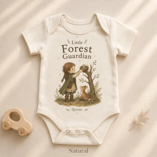 Personalized Forest Guardian Baby Bodysuit for Boy or Girl — alternate product mockup personalized forest guardian baby bodysuit product photo
