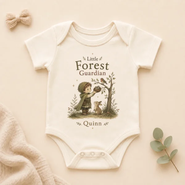 personalized forest guardian baby bodysuit