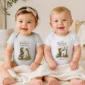 personalized forest guardian baby bodysuit model mockup