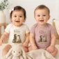 personalized forest guardian baby bodysuit model mockup