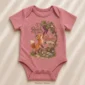 personalized fox baby bodysuit mockup view