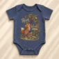 personalized fox baby bodysuit product photo