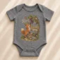 personalized fox baby bodysuit product photo