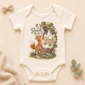 personalized fox baby bodysuit product photo