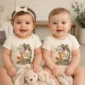 personalized fox baby bodysuit model mockup