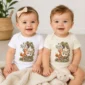 personalized fox baby bodysuit model mockup
