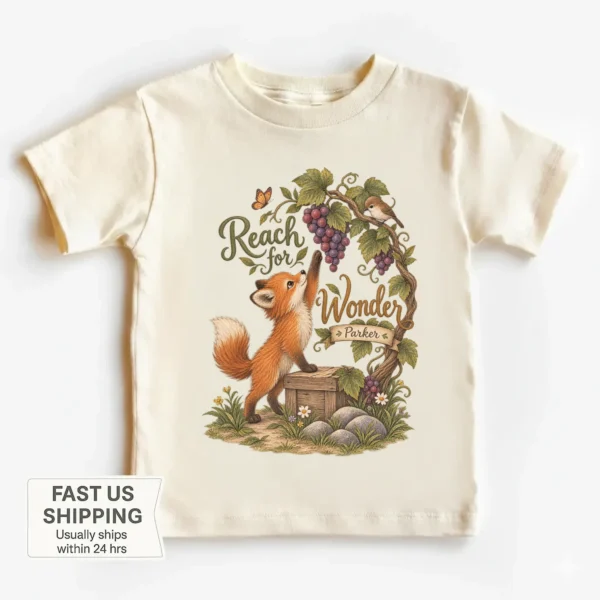 personalized fox baby bodysuit