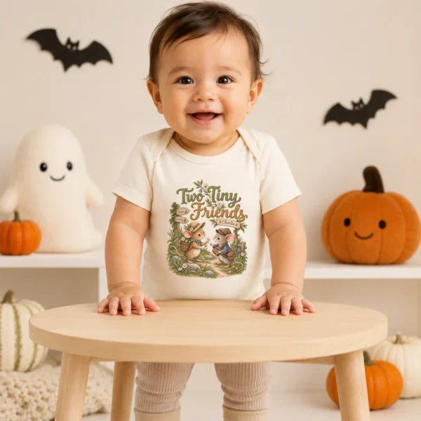 Personalized Friendship Baby Bodysuit or Toddler Shirt — baby bodysuit mockup personalized friendship baby bodysuit product photo