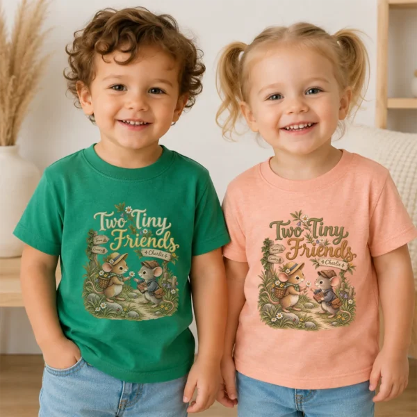 Personalized Friendship Baby Bodysuit or Toddler Shirt — toddler shirt mockup personalized friendship baby bodysuit close-up detail