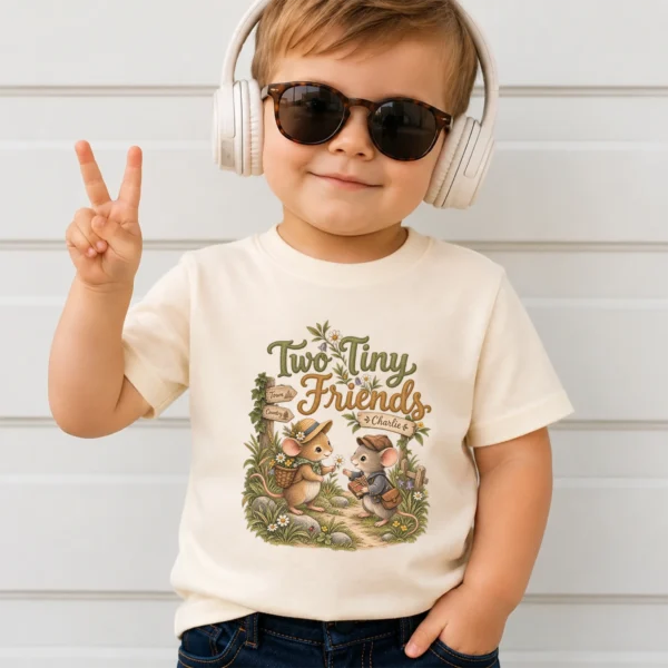 Personalized Friendship Baby Bodysuit or Toddler Shirt — toddler shirt mockup personalized friendship baby bodysuit product photo