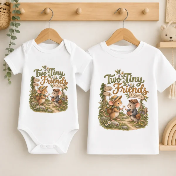 Personalized Friendship Baby Bodysuit or Toddler Shirt — baby bodysuit mockup personalized friendship baby bodysuit product photo