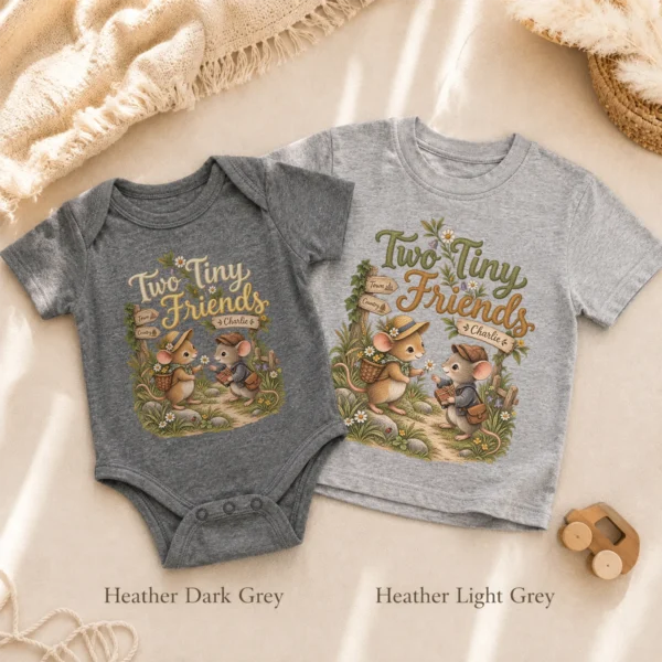 Personalized Friendship Baby Bodysuit or Toddler Shirt — alternate product mockup personalized friendship baby bodysuit mockup view