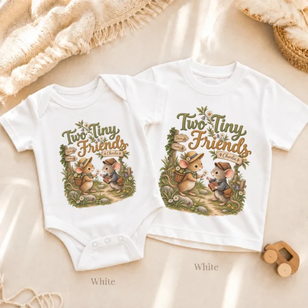 Personalized Friendship Baby Bodysuit or Toddler Shirt — alternate product mockup personalized friendship baby bodysuit lifestyle scene