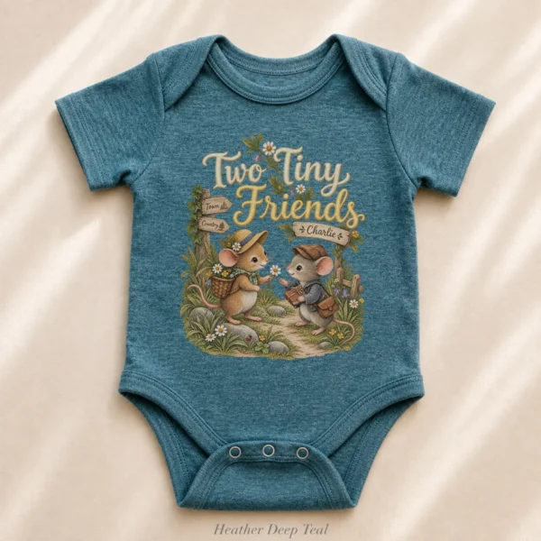 Personalized Friendship Baby Bodysuit or Toddler Shirt — alternate product mockup personalized friendship baby bodysuit alternate angle