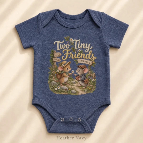 Personalized Friendship Baby Bodysuit or Toddler Shirt — alternate product mockup personalized friendship baby bodysuit product photo