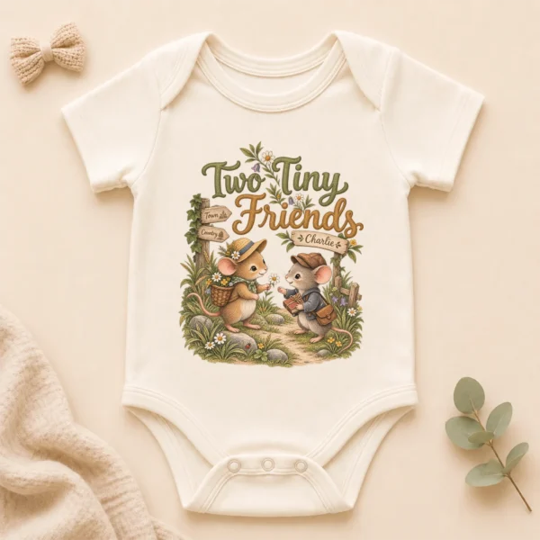 Personalized Friendship Baby Bodysuit or Toddler Shirt — alternate product mockup personalized friendship baby bodysuit product photo