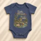 personalized frog prince baby bodysuit styled product photo
