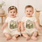 personalized frog prince baby bodysuit model mockup