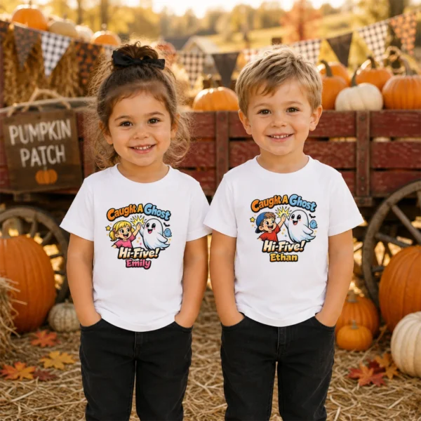 Personalized Caught A Ghost Halloween Shirt — toddler shirt mockup personalized ghost toddler shirt t-shirt product detail