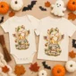 personalized griffin baby bodysuit flat lay view
