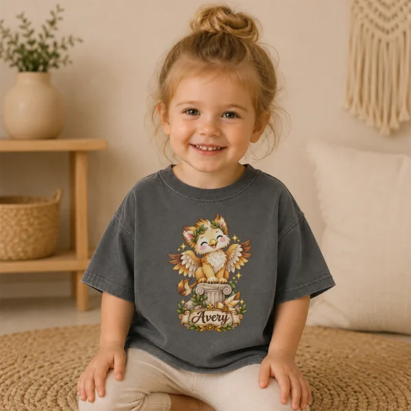 Personalized Griffin Baby Bodysuit, Mythical Toddler Shirt, Kids Gift — toddler shirt mockup personalized griffin baby bodysuit