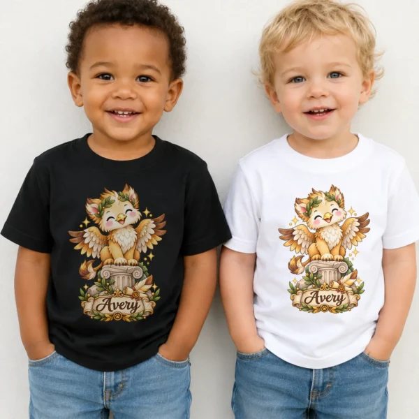 Personalized Griffin Baby Bodysuit, Mythical Toddler Shirt, Kids Gift — toddler shirt mockup personalized griffin baby bodysuit product photo