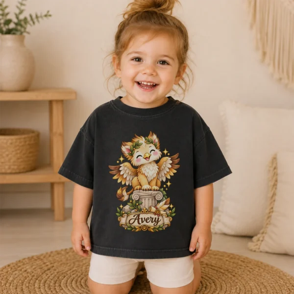Personalized Griffin Baby Bodysuit, Mythical Toddler Shirt, Kids Gift — toddler shirt mockup personalized griffin baby bodysuit product photo