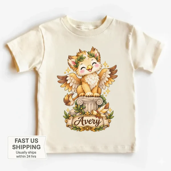 Personalized Griffin Baby Bodysuit, Mythical Toddler Shirt, Kids Gift — toddler shirt mockup personalized griffin baby bodysuit product photo