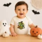 Personalized Halloween Dinosaur Baby Bodysuit product photo