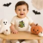 Personalized Halloween Dinosaur Baby Bodysuit product photo