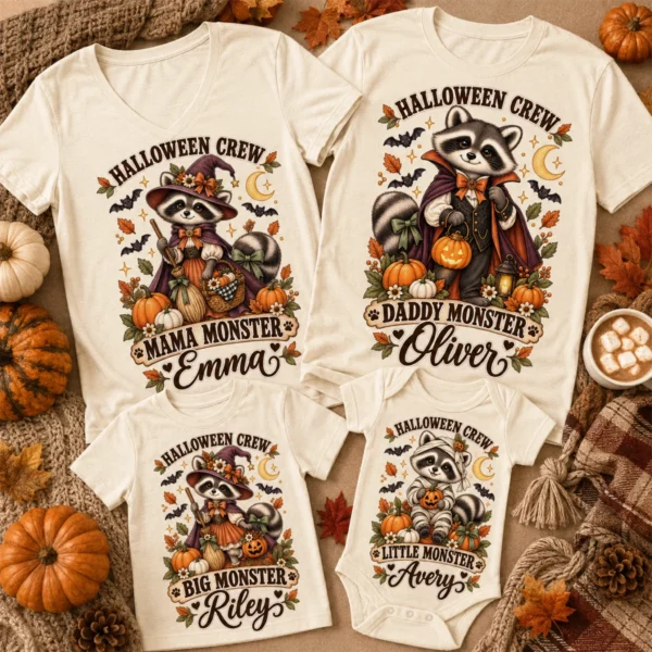 personalized Halloween family matching shirts baby bodysuit