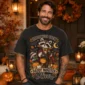 personalized Halloween family matching shirts baby bodysuit mockup view
