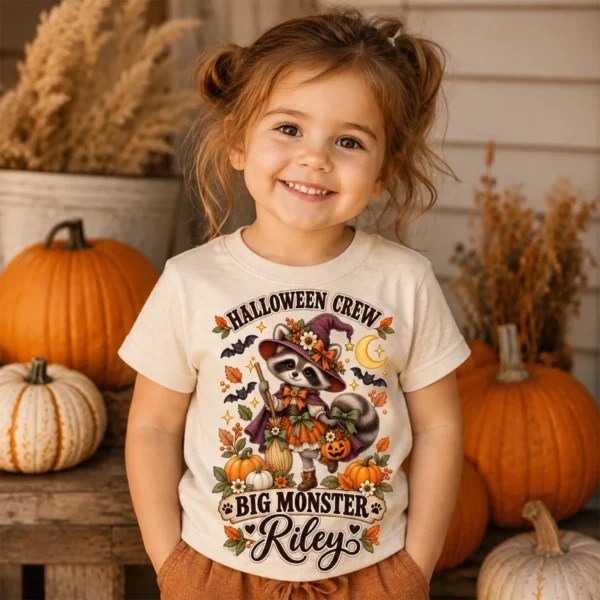 Personalized Halloween Family Matching & Shirt or Bodysuit — alternate product mockup personalized Halloween family matching shirts baby bodysuit lifestyle scene
