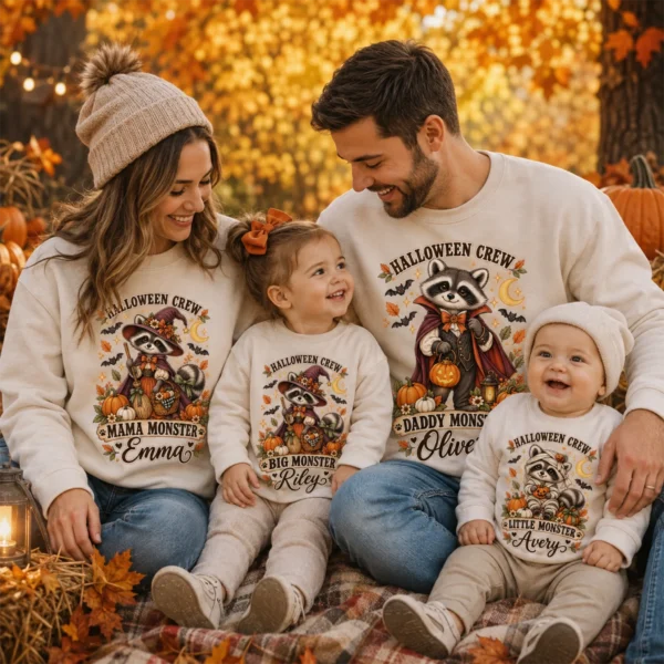 Personalized Halloween Family Matching & Shirt or Bodysuit — alternate product mockup personalized Halloween family matching shirts baby bodysuit product detail