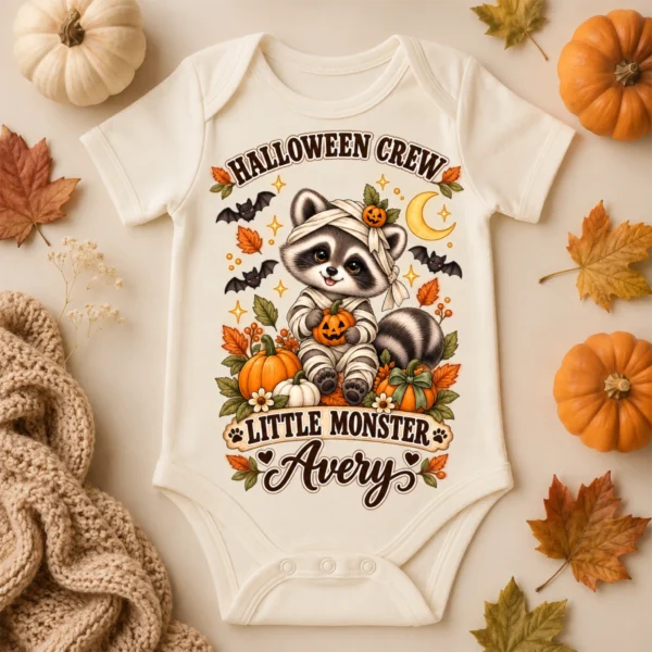 Personalized Halloween Family Matching & Shirt or Bodysuit — alternate product mockup personalized Halloween family matching shirts baby bodysuit product photo