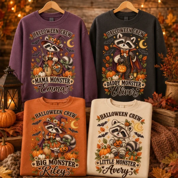 Personalized Halloween Family Matching & Shirt or Bodysuit — alternate product mockup personalized Halloween family matching shirts baby bodysuit product photo